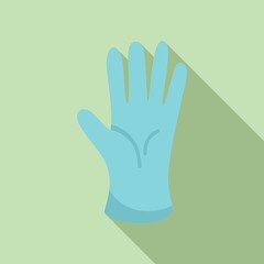 Virus glove icon flat vector. Hand latex