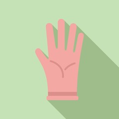 Clean glove icon flat vector. Surgical latex