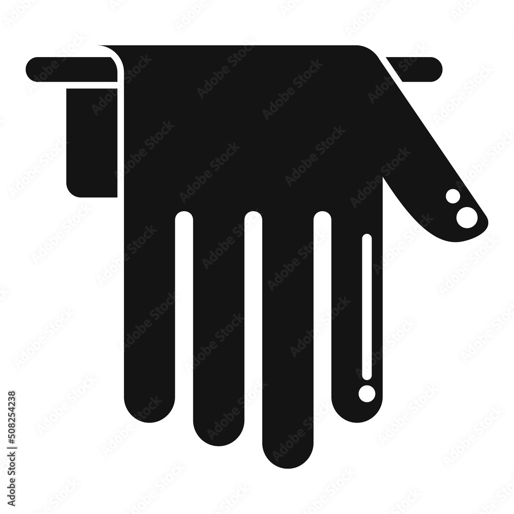 Poster hospital glove icon simple vector. medical latex