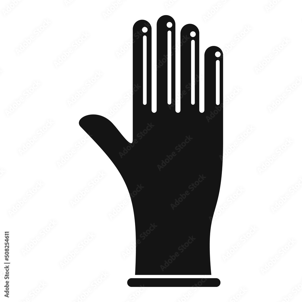 Sticker care glove icon simple vector. hand latex