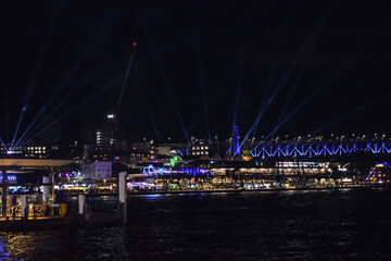Fototapeta na wymiar Harbour Lights At Night