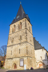 Fototapeta na wymiar Tower of the St. Marien church in Bernburg, Germany