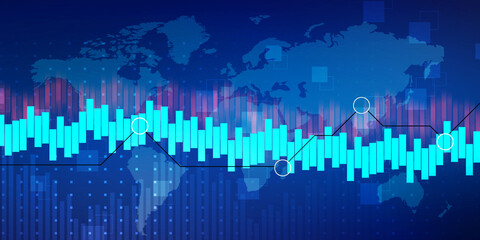 2d rendering Stock market online business concept. business Graph 
