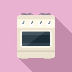 Cooking stove icon flat vector. Gas cooker