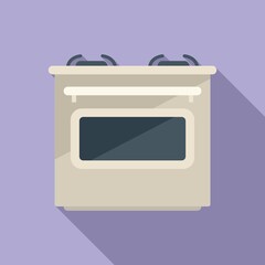 Oven stove icon flat vector. Cooking gas