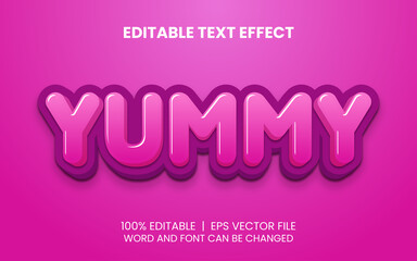 editable text effect with realistic pink and purple yummy cute balloon style