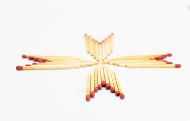 colorful matchstick isolated on white background