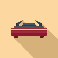 Burn stove icon flat vector. Cooking pot