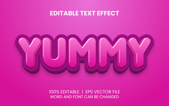 editable text effect with realistic pink and purple yummy cute balloon style