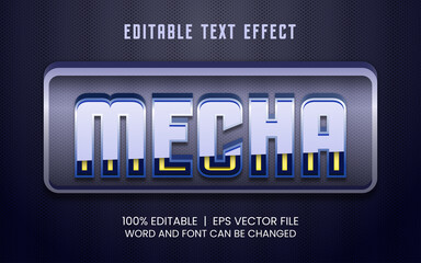 editable text effect with mecha game style