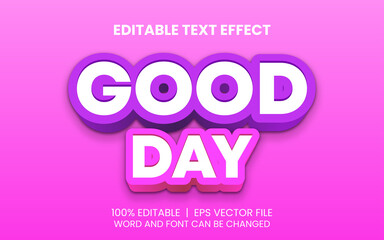 editable text effect with purple and pink good day premium bold style