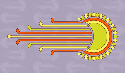 Unique retro ornament with pattern background.