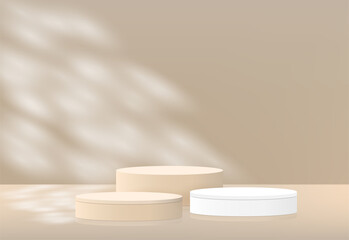 Premium display podium scene with shadow light geometric background.