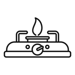 Obraz premium Camp stove icon outline vector. Gas cooker