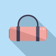 Yoga mat icon flat vector. Gym carpet