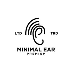 Ear sound Hearing Logo Template Vector Icon