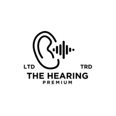 Fototapeta premium Ear sound Hearing Logo Template Vector Icon