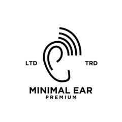 Ear sound Hearing Logo Template Vector Icon