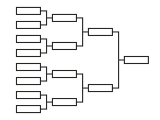 Templates of vector tournament brackets for 15 teams. Blank bracket template