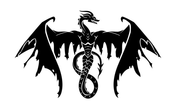 Black Dragon Ink Design, Winged Fantasy Creature