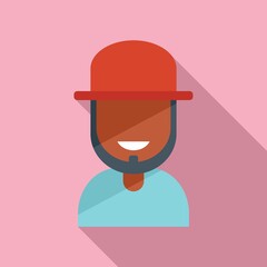 Smiling ok person icon flat vector. Happy character