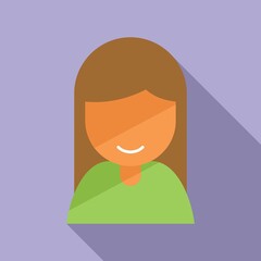 Party smiling icon flat vector. Happy person