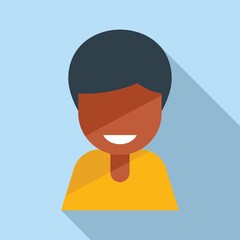 School smiling icon flat vector. Person character