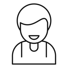 Smiling adult icon outline vector. Happy person