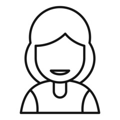 Fototapeta premium Proud smiling icon outline vector. Happy character