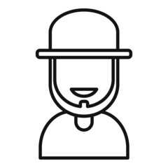 Smiling ok person icon outline vector. Happy character