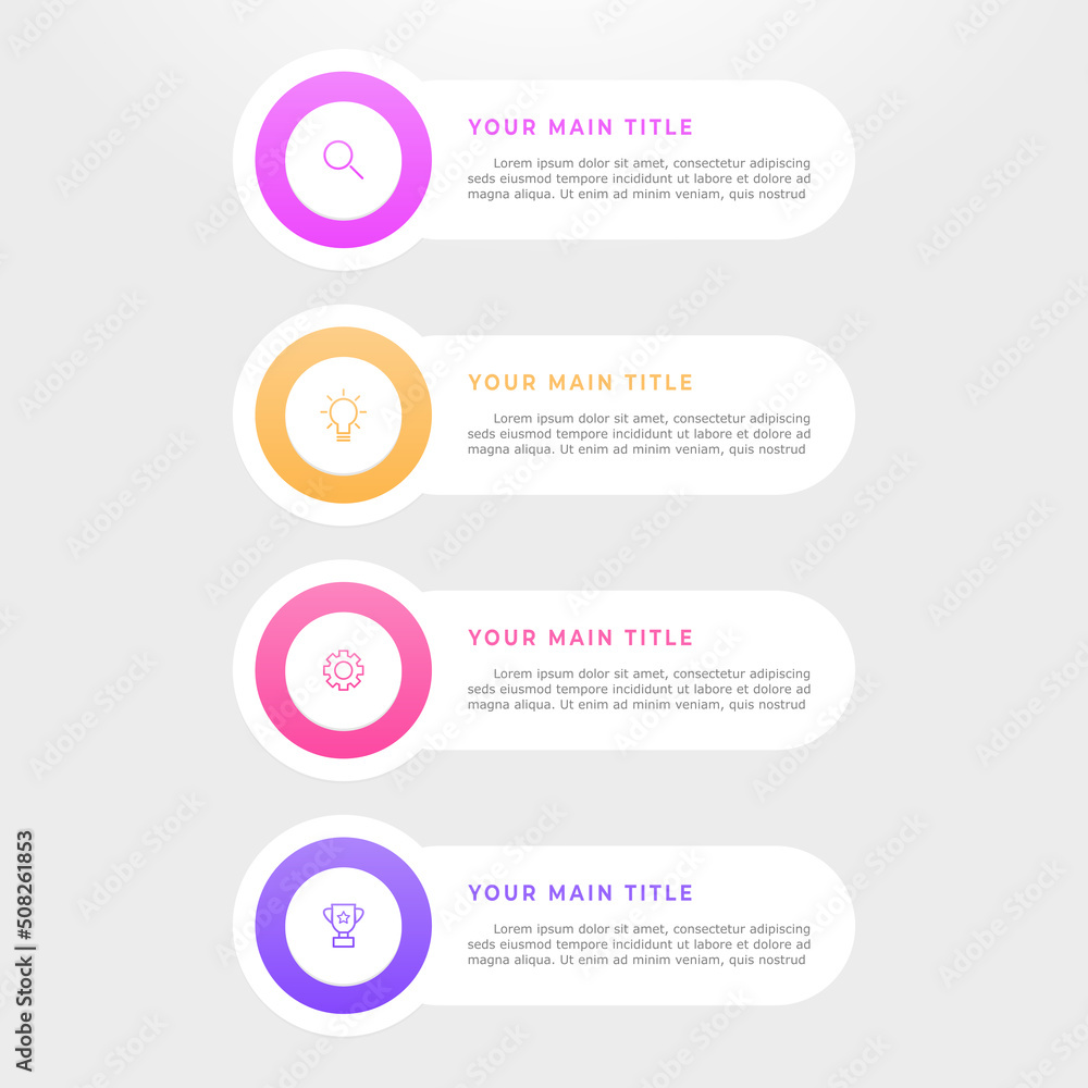 Poster gradient infographic template with steps
