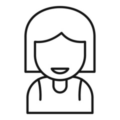 Like smiling icon outline vector. Happy person