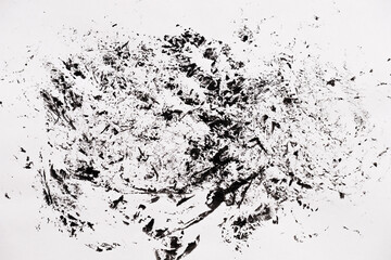 Abstract black white texture on white paper like a marble