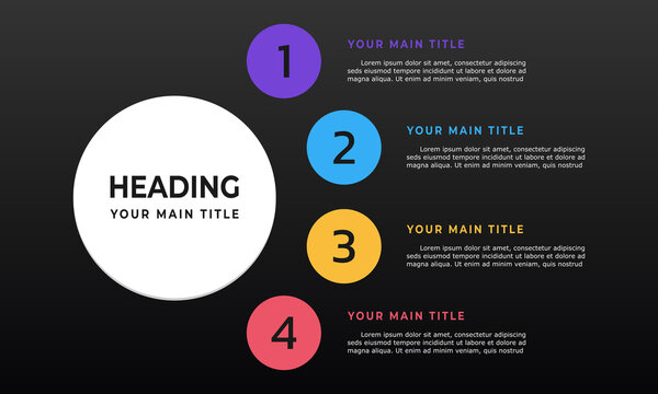 Marketing infographic template with four steps. Business concept with 4 steps.