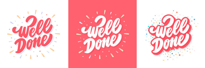 Well done. Handwritten vector letterings.