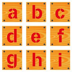 Letters on wood planks