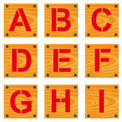 Letters on wood planks