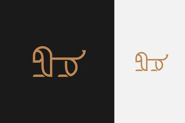 elegant luxury sitting lion logo design vector in line art outline style
