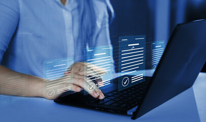 Digital signature is  future of business technology.Concept of electronic signature.