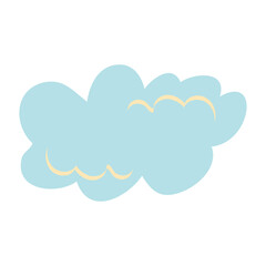 Cloud in a naive style. Vector flat illustration