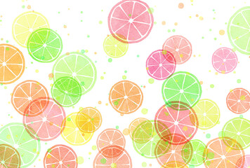 背景素材_柑橘系_水彩風