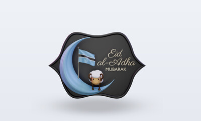 3d eid al adha Botswana flag rendering front view