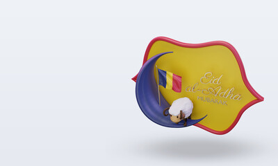 3d eid al adha Chad flag rendering right view