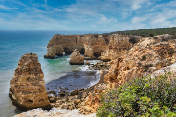Fototapeta na wymiar Marinha beach in Algarve Portugal
