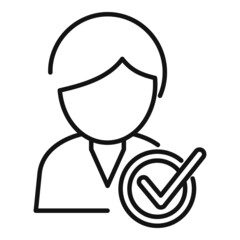 Approved expert icon outline vector. Quality control