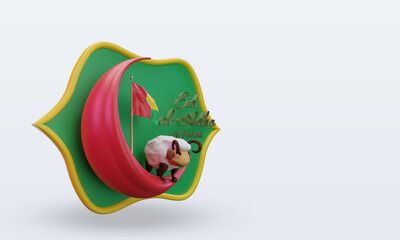 3d eid al adha Guinea flag rendering left view