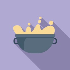 Bread dough icon flat vector. Flour pastry