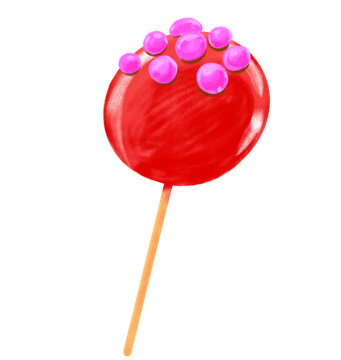 Candy lollipop stick hand drawing illustration