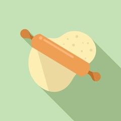 Dough pie icon flat vector. Bread flour