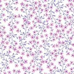 Baby girl Watercolor pink flowers with leaves pattern. Floral pattern. Simple kids minimalist botanical.